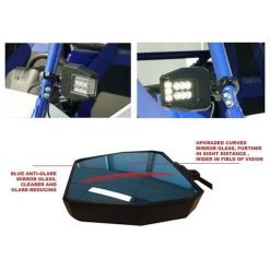 Brite-Saber UTV Side Mirrors With Integrated LED Lights - Universal Fit