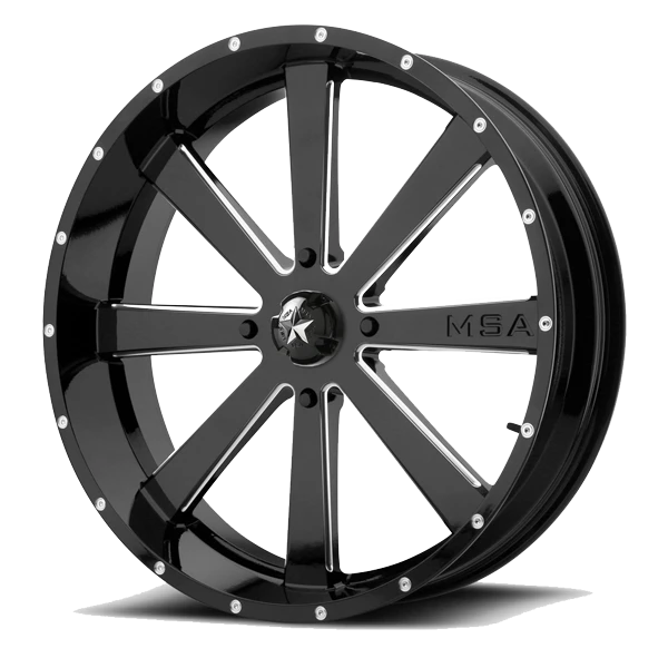 MSA M34 Flash 18x7 Gloss Black Milled 3 MSA M34 Flash 18x7 Gloss Black Milled
