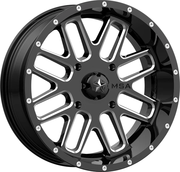 M35 Bandit 20x7 Gloss Black Milled 4/156 5 M35 Bandit 20x7 Gloss Black Milled 4/156 - Image 3